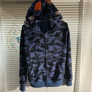 Blue Bape camo zip up